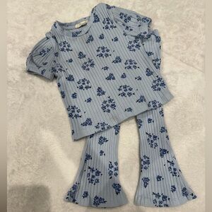 Jessica Simpson Baby Blur Floral 2 Piece Matching Set Shirt & Flare Pants 18M